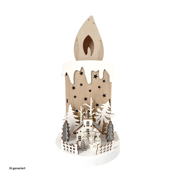 Weihnachtsdeko Kerze und Kirche