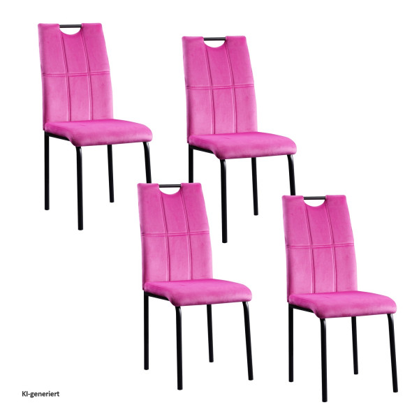 Stuhl Denton Velvet pink 4er Set