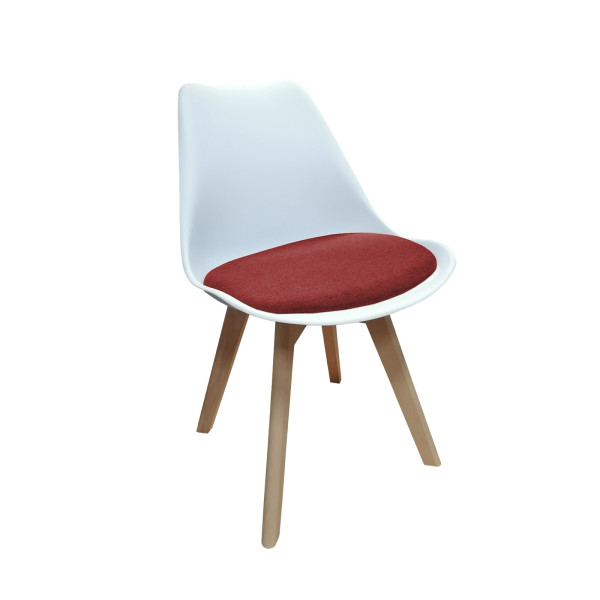 HTI-Living Atlanta Weiß, Webstoff Rot Stuhl