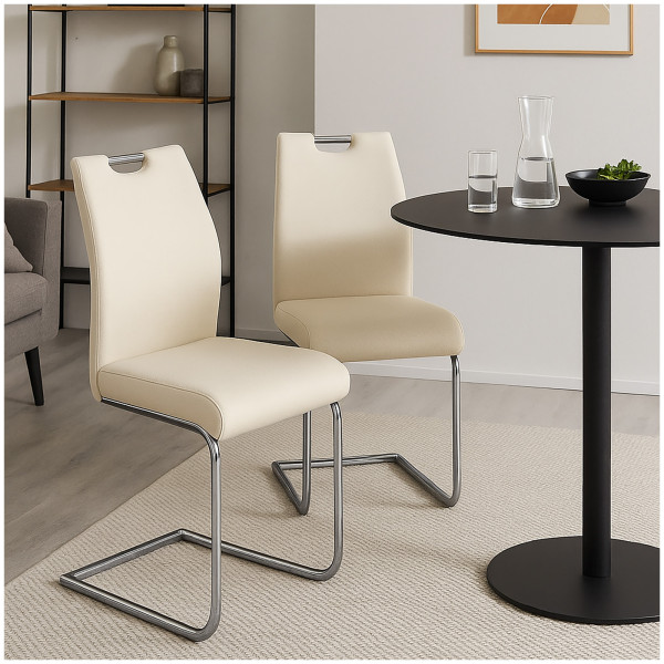 Schwingstuhl 2er-Set Nelly Cremeweiß