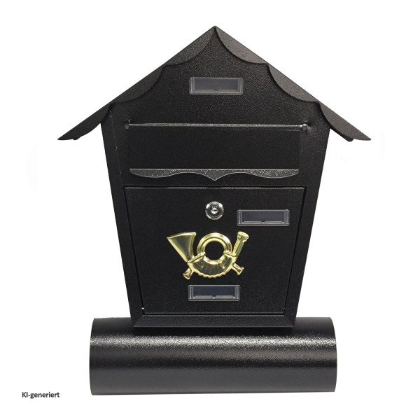 Briefkasten mit Zeitungsrolle Amin Schwarz