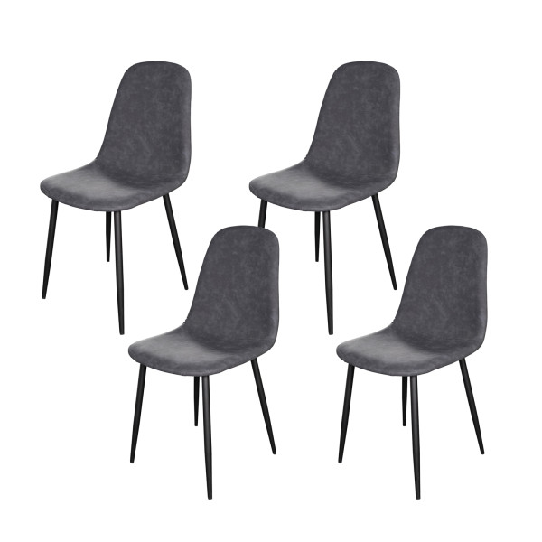 Stuhl Savannah PU Antikgrau 4er-Set
