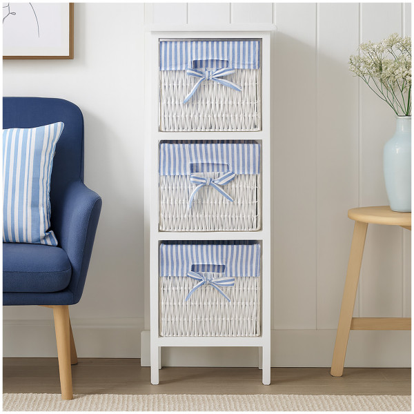 HTI-Living vielseitige Aufbewahrungslösung Praktisches Regal aus Paulowniaholz mit 3 Körben