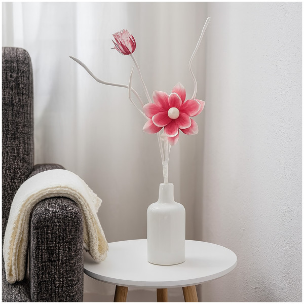 Formano Dekozweig modern für Vase Tisch Deko Kunstblume Blütenzweig rosa weiß 54 cm