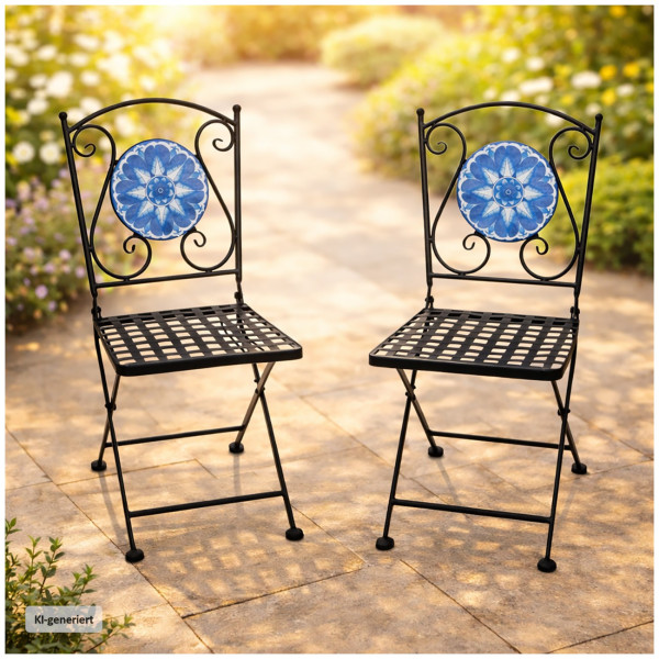 Gartenstuhl Marocco blau 2er Set