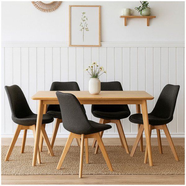 Stuhl Atlanta Webstoff Grau 4er-Set