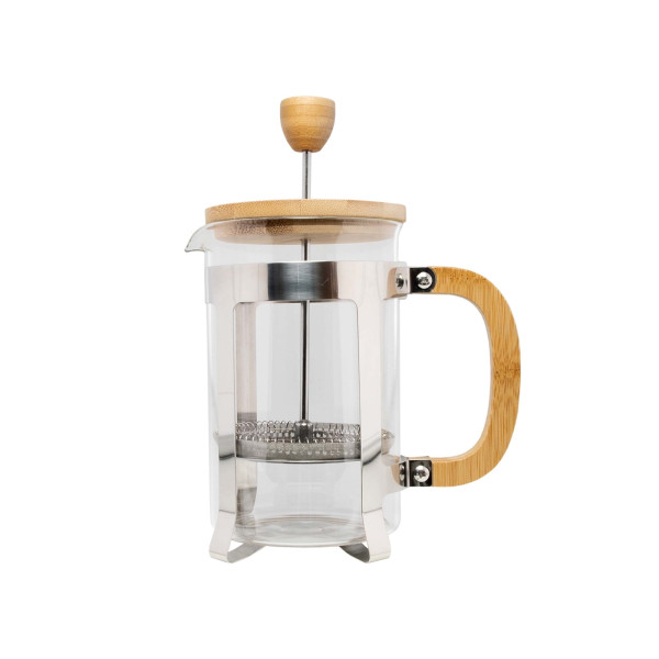 Kaffeebreiter Glas m. Bambus Deckel und Griff