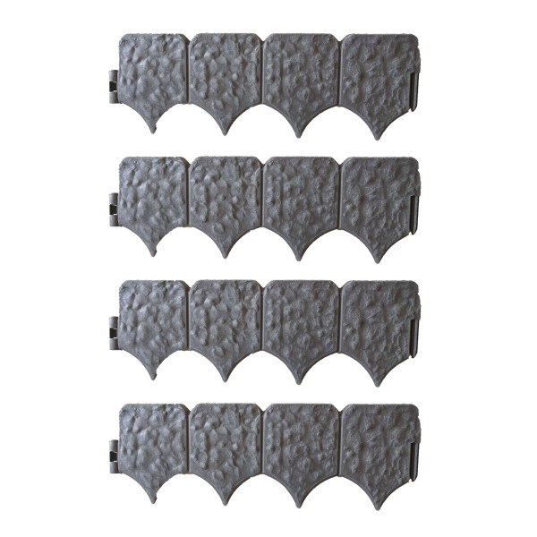 Beetumrandung Nessa, Stone, 4teilig, grau