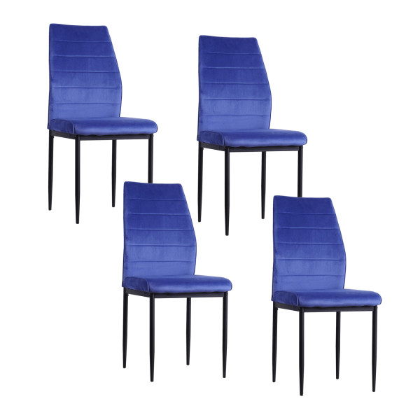 Stuhl Madison Velvet blau 4er Set
