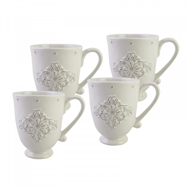 neuetischkultur Bessie Kaffeepot Keramik weiß 4er-Set