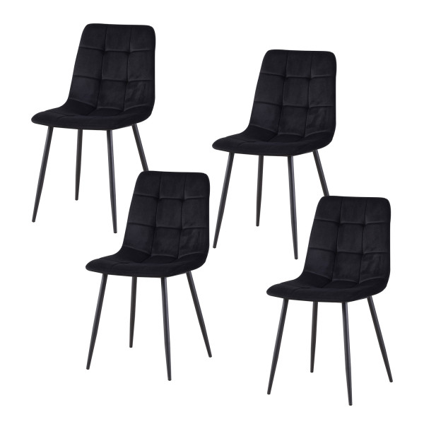 Stuhl Mesa Velvet schwarz 4er Set