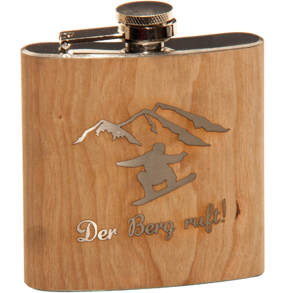 Flachmann Snowboard"Der Berg ruft"