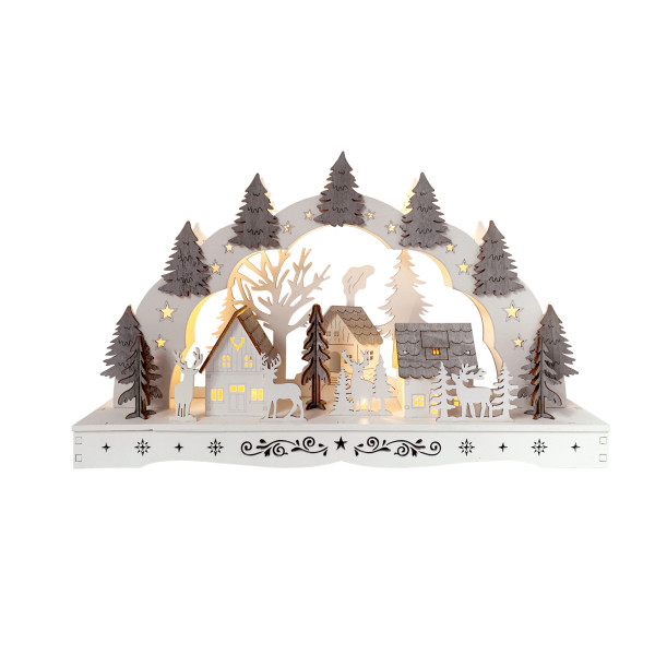 Schwibbogen Tannen und Dorf