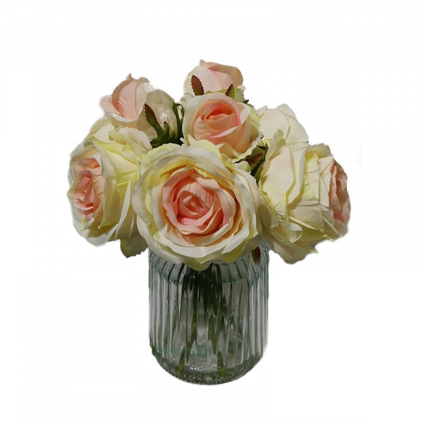 HTI-Living Flora Rosen in Vase Kunstblume