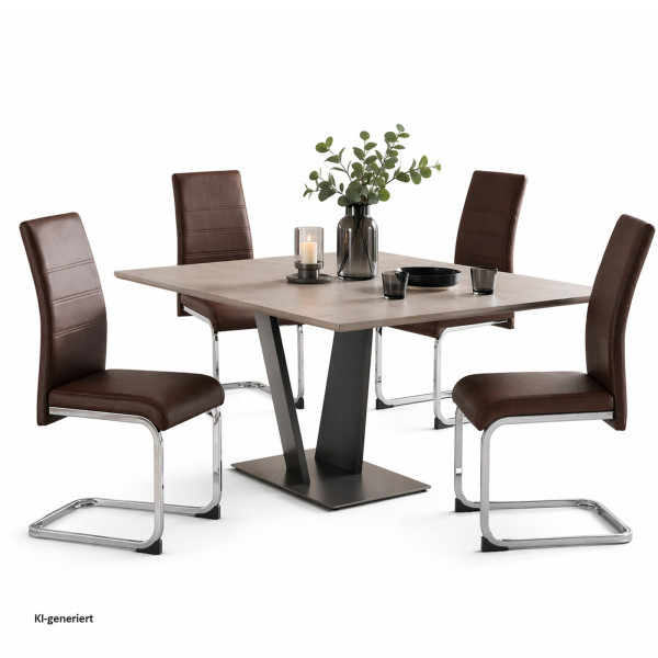Schwingstuhl SallyC PU 4er Braun
