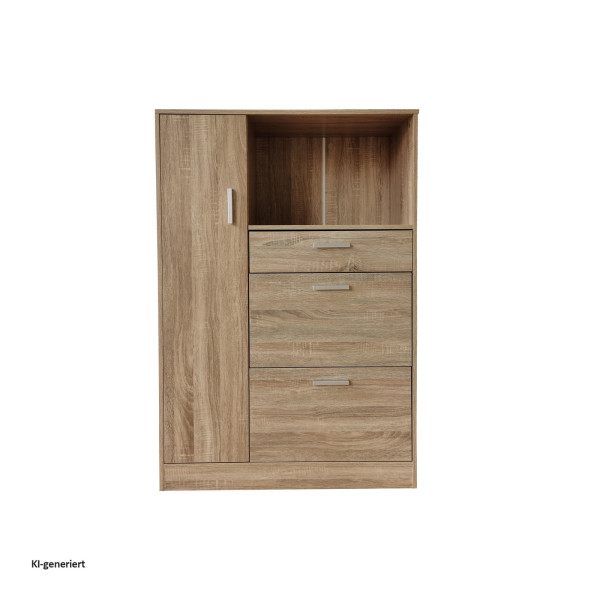 Küchenbuffet Küchenschrank Kombi L Blanca Sonoma