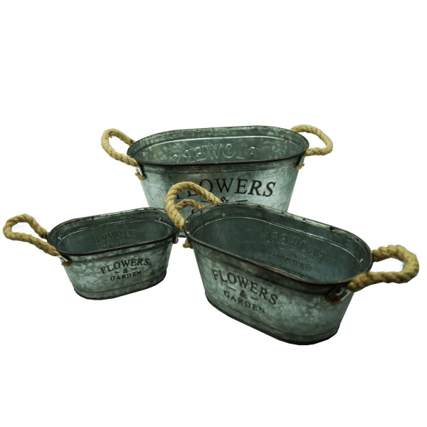 Pflanztopf, Zink, S/3, oval