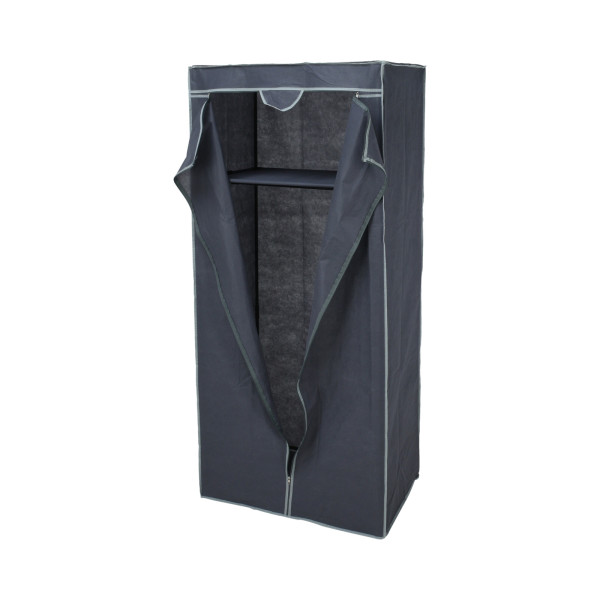 GARDEROBE Stoffschrank 75X46X160CM DUNKELGRAU