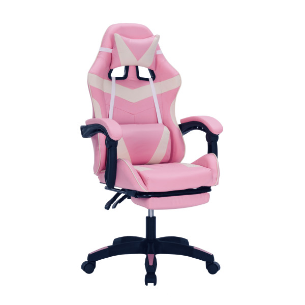 HTI-Living Krit Eco Pink-Weiß Gaming Stuhl