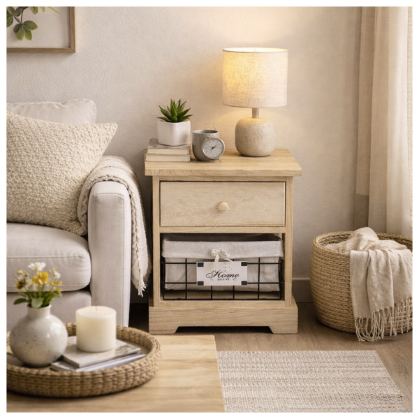 Kommode1 Melia mit Korb artisaneiche