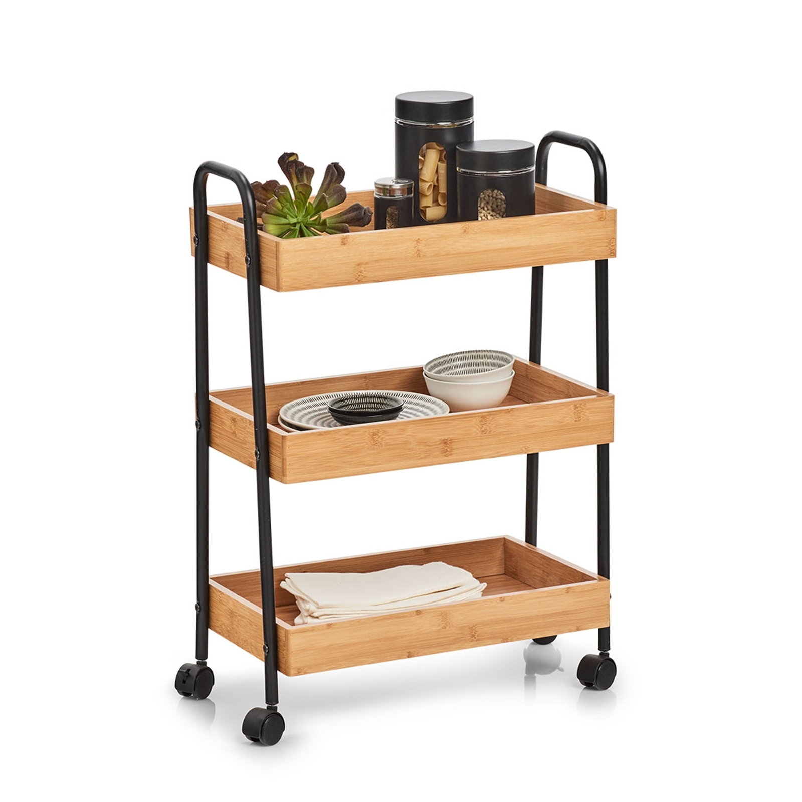 ZELLER Present Bambus Küchenrollwagen | Neuetischkultur & | Küchenregale Möbel | | Küche Bar
