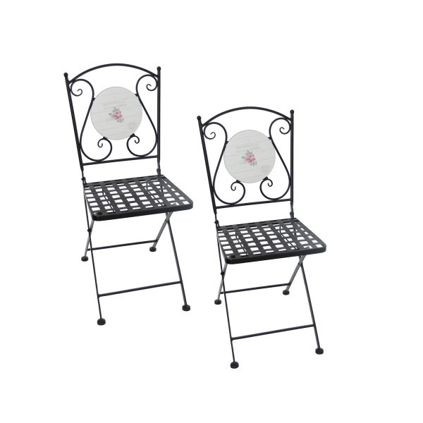 Gartenstuhl Celia "Bienvenue" 2er Set
