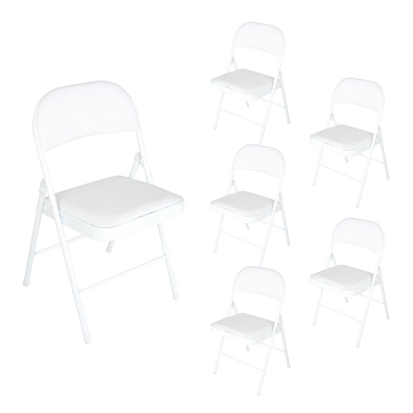 Klappstuhl Wedigo PVC Weiß 6er Set
