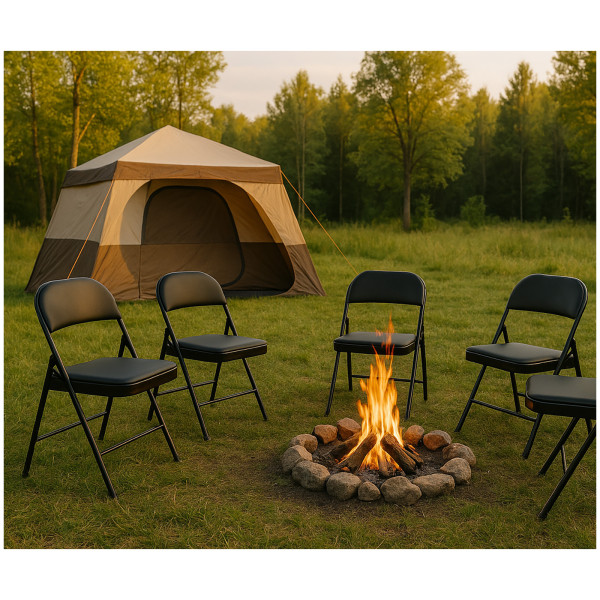 Klappstuhl Wedigo PVC Schwarz 4er Set