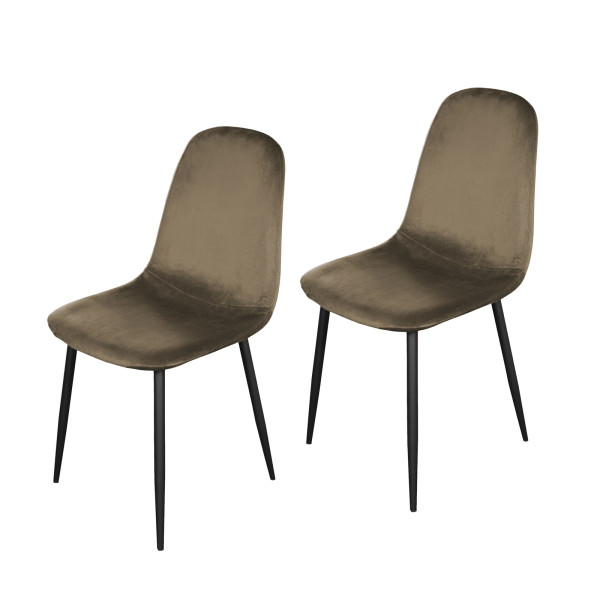 Stuhl Savannah Velvet Braun 2er-Set