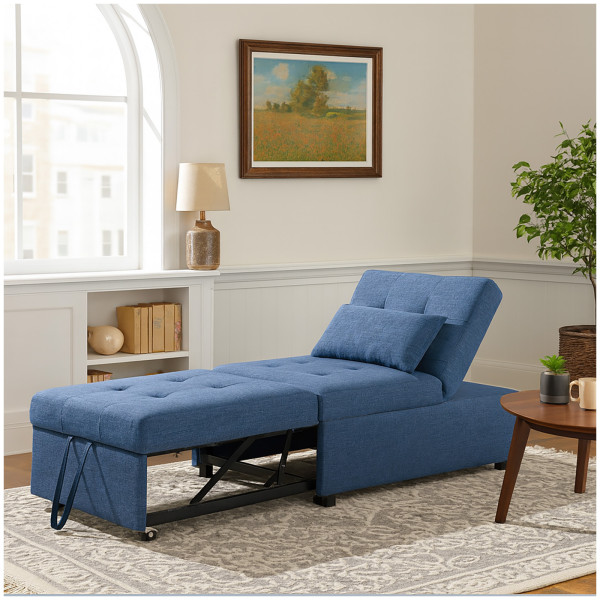 HTI-Living Magarete Blau Schlafsessel