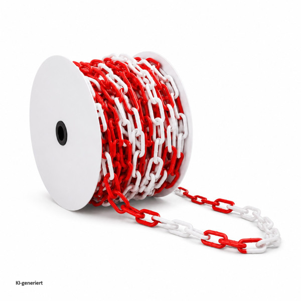 Plastikkette Agosta 25 m rot weiß Gummi / Plastik
