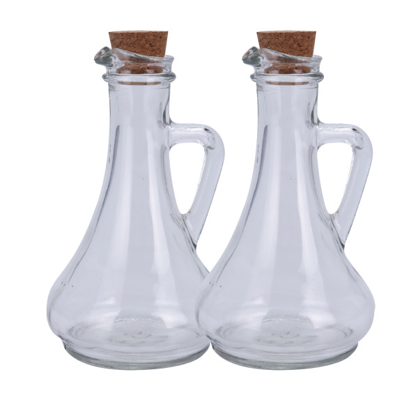 neuetischkultur für Essig oder Öl 2 x Glasflaschen mit Korken
