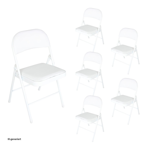 Klappstuhl Wedigo PVC Weiß 6er Set
