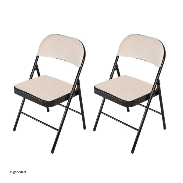 Klappstuhl Wedigo Velvet Beige 2er Set