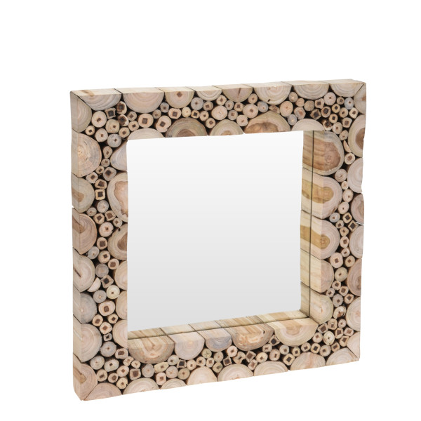 SPIEGEL MIT TEAK 50X50X5 CM