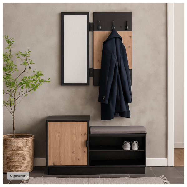 Garderobe Dana2 Schwarz Artisaneiche