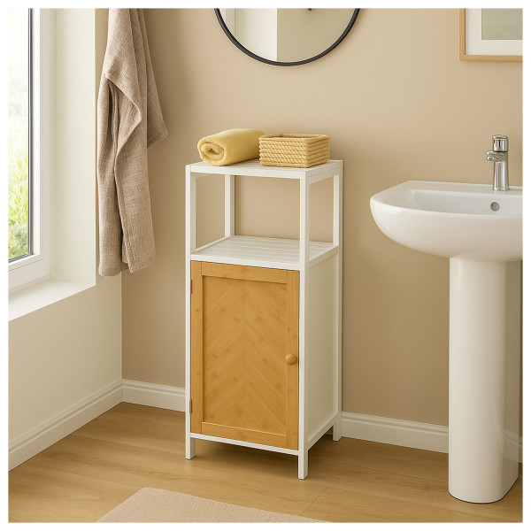 Badablage Ilian Weiß Bambus