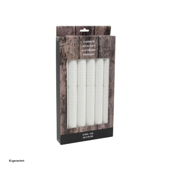 Tischsets 6er Set Polyester 30x45 weiß
