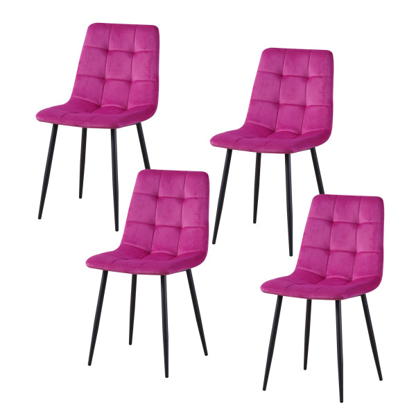 Stuhl Mesa Velvet pink 4er Set