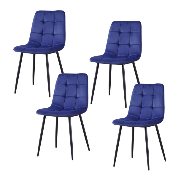 Stuhl Mesa Velvet blau 4er Set