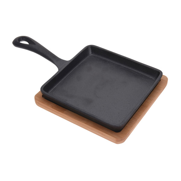 TAPASTELLER PFANNENOPTIK 24X14X3,4 CM AUF BAMBUST