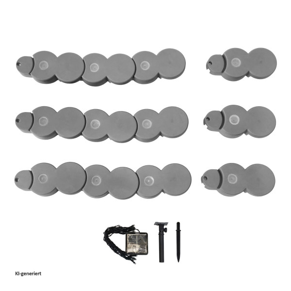 Beetumrandung Nessa Solar Palisade, 12teilig, grau