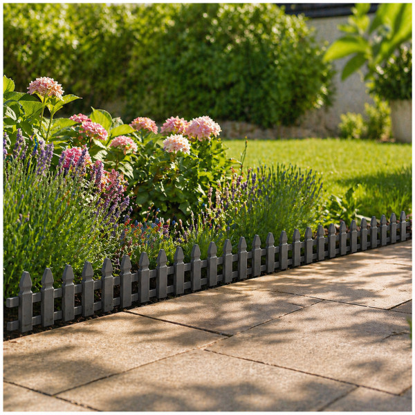 Zierzaun Nessa Solar, Gartenzaun, 20teilig, Grau