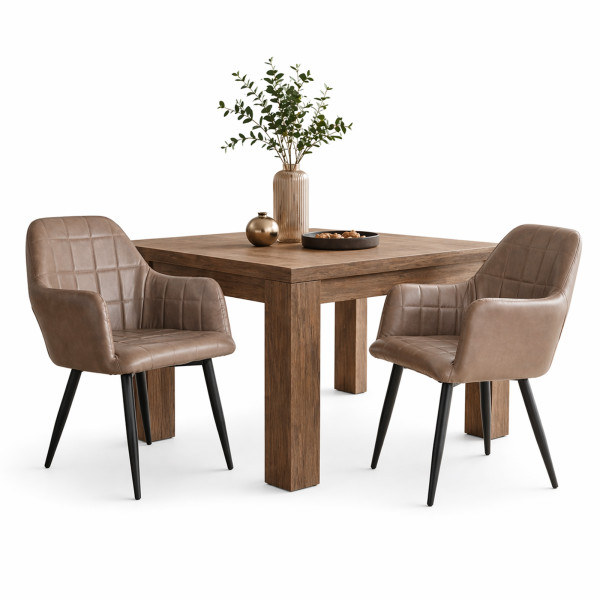 Stuhl Albany Vintage Antikbraun PU 2er-Set