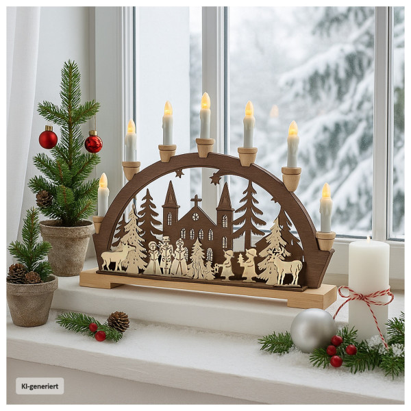 Lichterbogen Sternensänger vor der Kirche Natur
