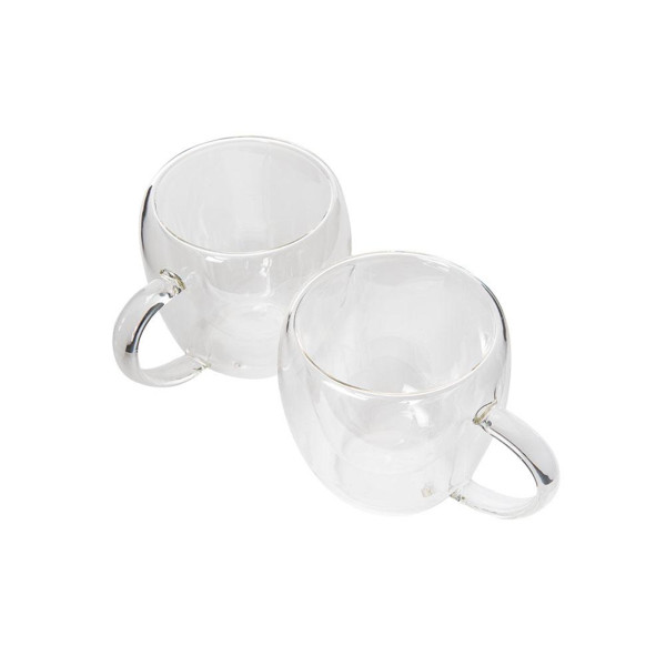 neuetischkultur Kaffee- und Teeglas Doppelwandglas mit Griff 2er Set