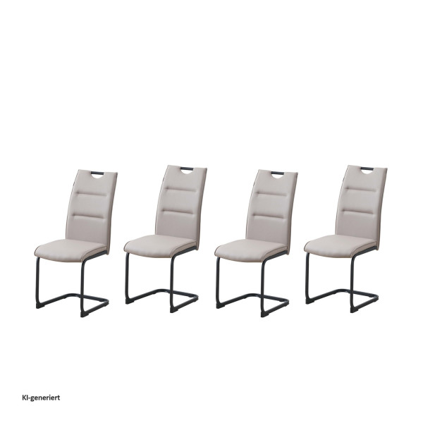 Schwingstuhl DannyP PU Cappuccino 4er Set