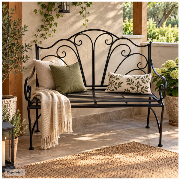 Gartenbank Celia-01 Schwarz Metall