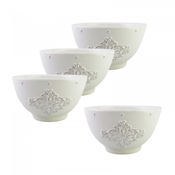neuetischkultur Bessie Dessertschale Keramik weiß 4er-Set