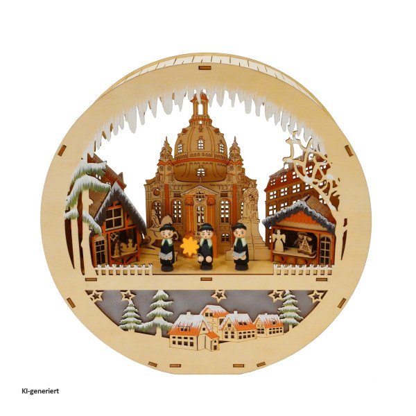 Runder LED Schwibbogen 29,5 cm warmweiß